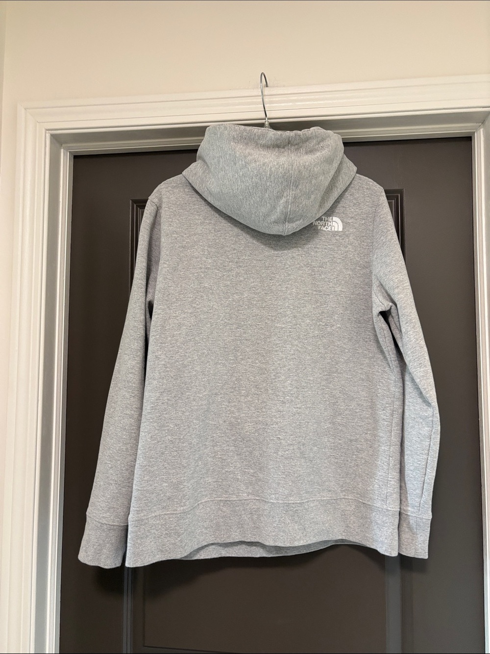 The North Face Light Heather Gray red white blue hoodie xL - Picture 4 of 4